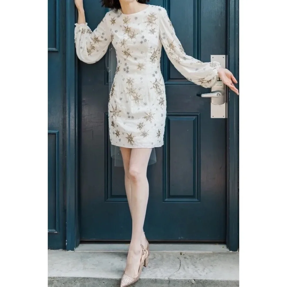 bhldn long sleeve wedding dress BHLDN Casey Size US 4